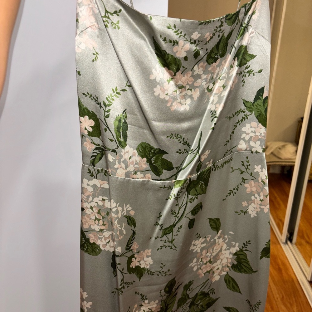 Floral Satin Slip Dress gown - Picture 3 of 7